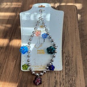 Floral Beaded Necklace with Silver Accents